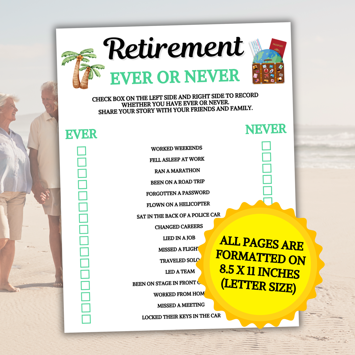 Retirement Ever Or Never Game | Retirement Party Never Have I Ever Game