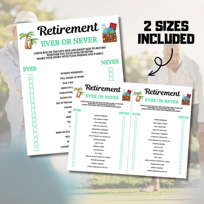 Retirement Ever Or Never Game | Retirement Party Never Have I Ever Game