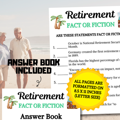 Retirement Fact or Fiction Game | Retirement True Or False Game