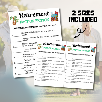 Retirement Fact or Fiction Game | Retirement True Or False Game