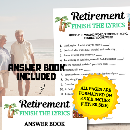 Retirement Finish The Lyrics Game | Retirement Song Trivia Game