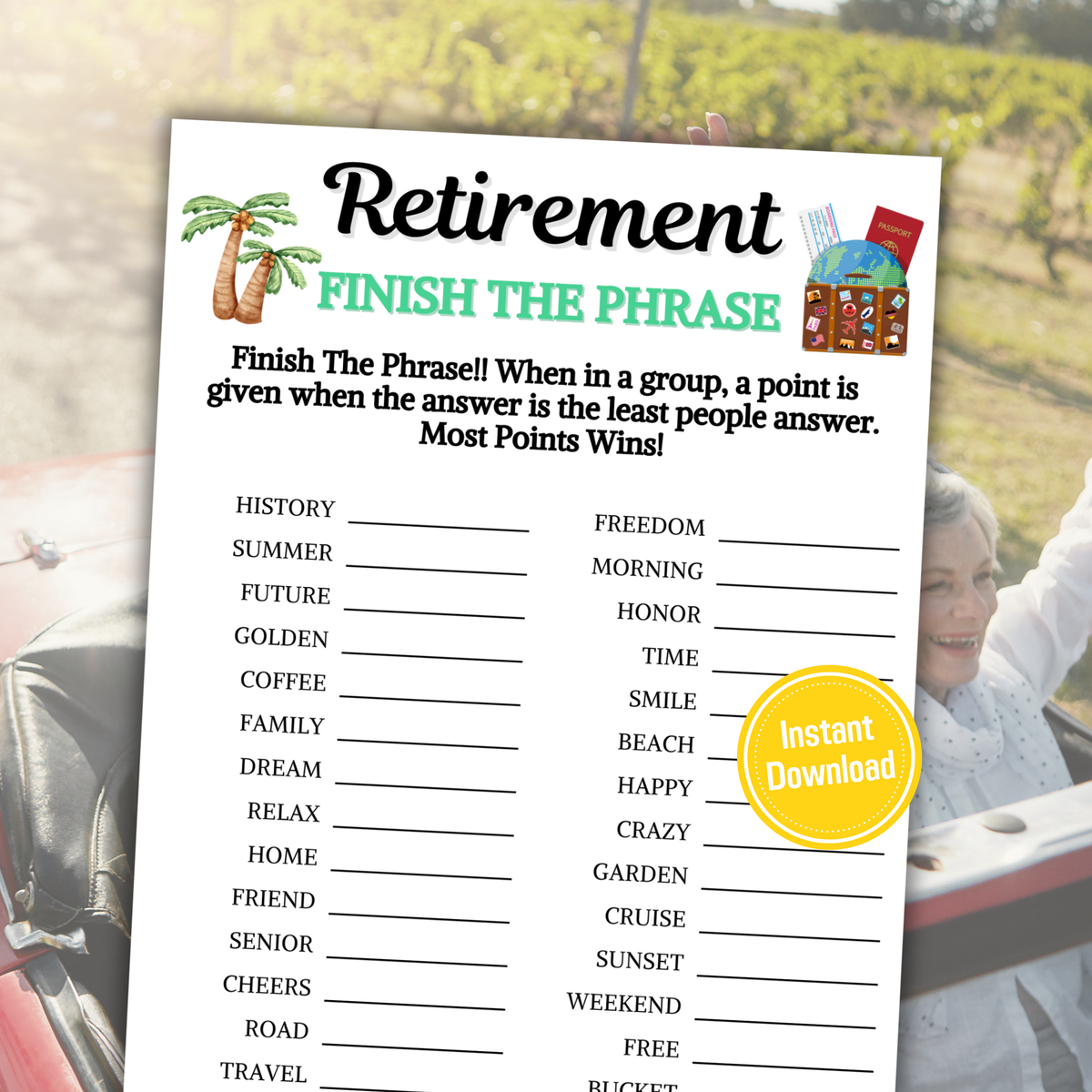 Retirement Finish The Phrase Game | Retirement Think Fast Game