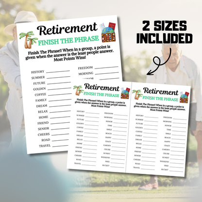 Retirement Finish The Phrase Game | Retirement Think Fast Game