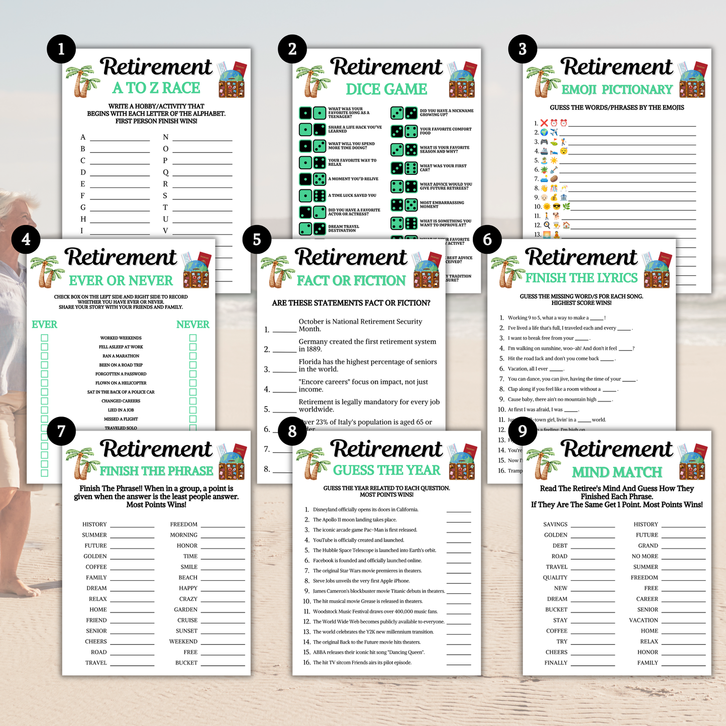Retirement Games Bundle | Printable Retirement Party Game