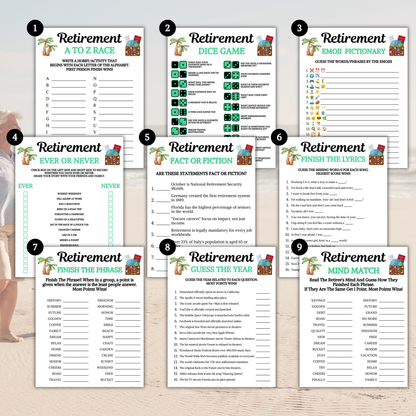 Retirement Games Bundle | Printable Retirement Party Game