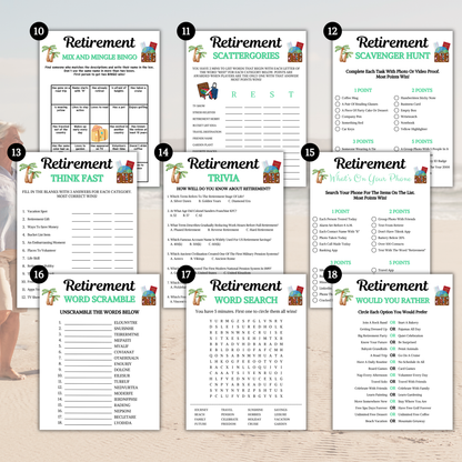 Retirement Games Bundle | Printable Retirement Party Game