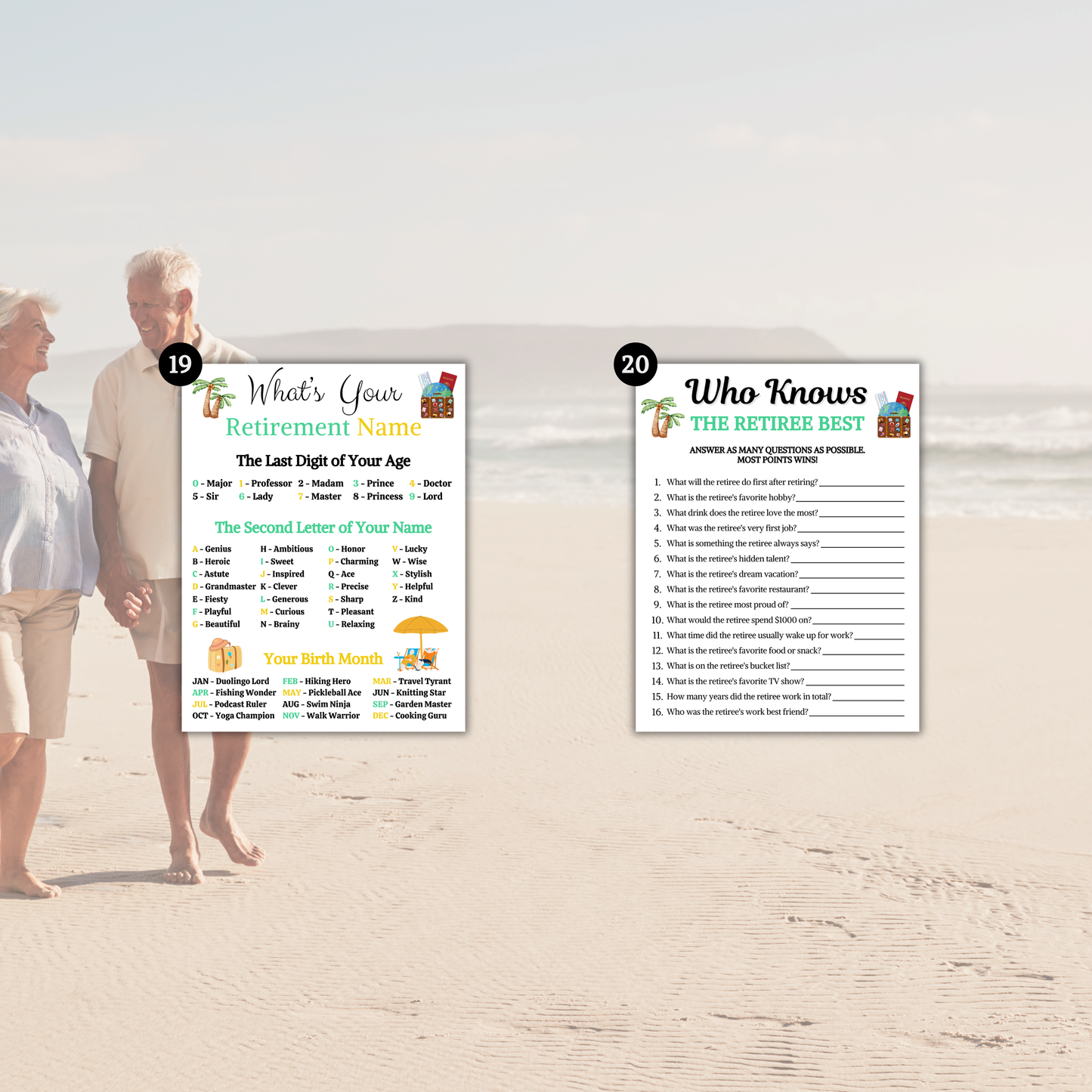 Retirement Games Bundle | Printable Retirement Party Game