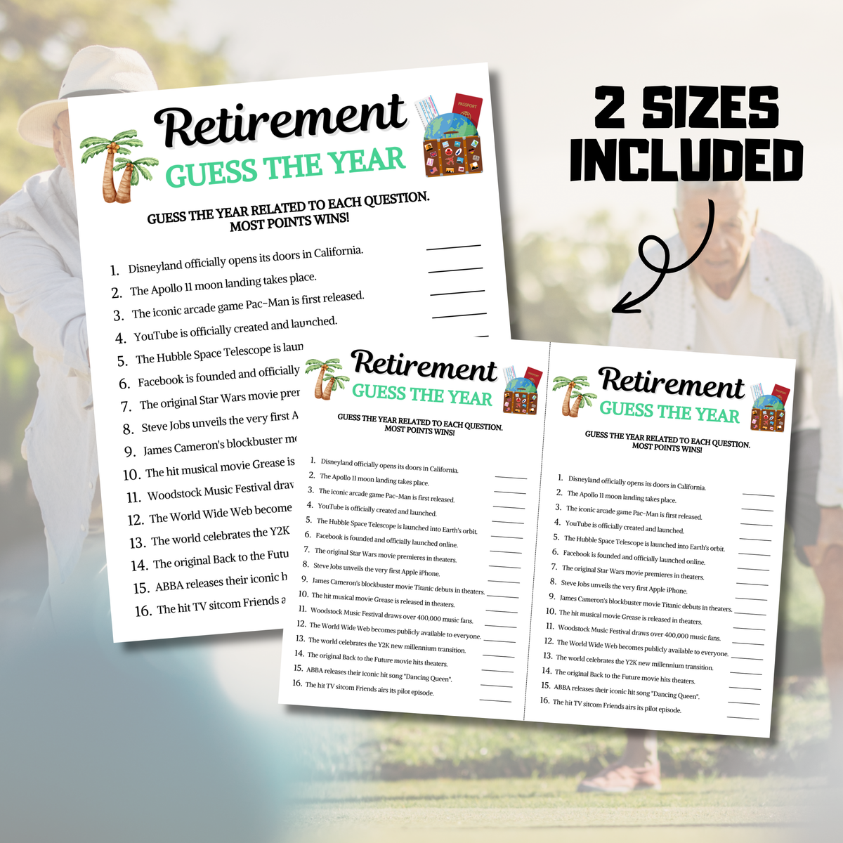 Retirement Guess The Year Game | Retirement Guess Numbers Game