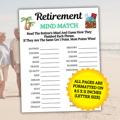 Retirement Mind Match Game | Retirement Think Fast Game