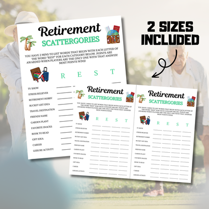 Retirement Scattergories Game | Retirement Think Fast Game