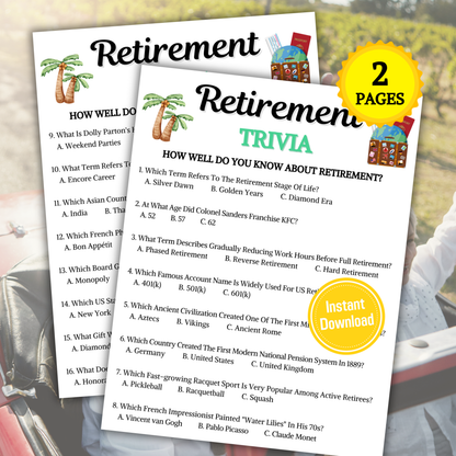 Retirement Trivia Game | Retirement Trivia Quiz