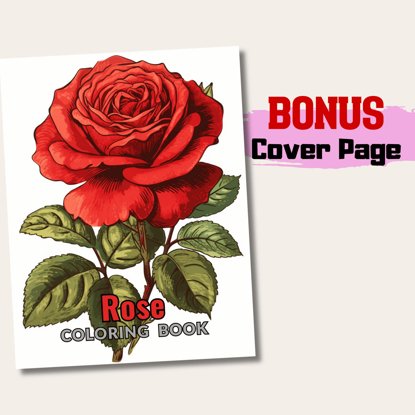 Rose Coloring Book 1: Rose Cover Page