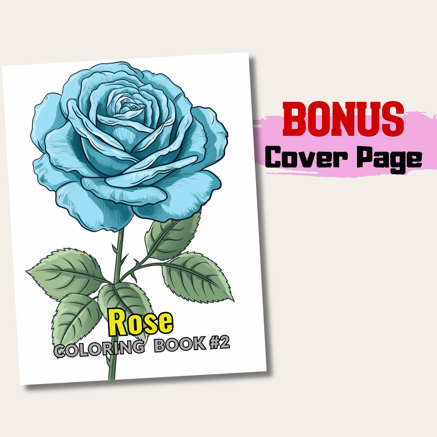 Rose Coloring Book 2: Rose Cover Page