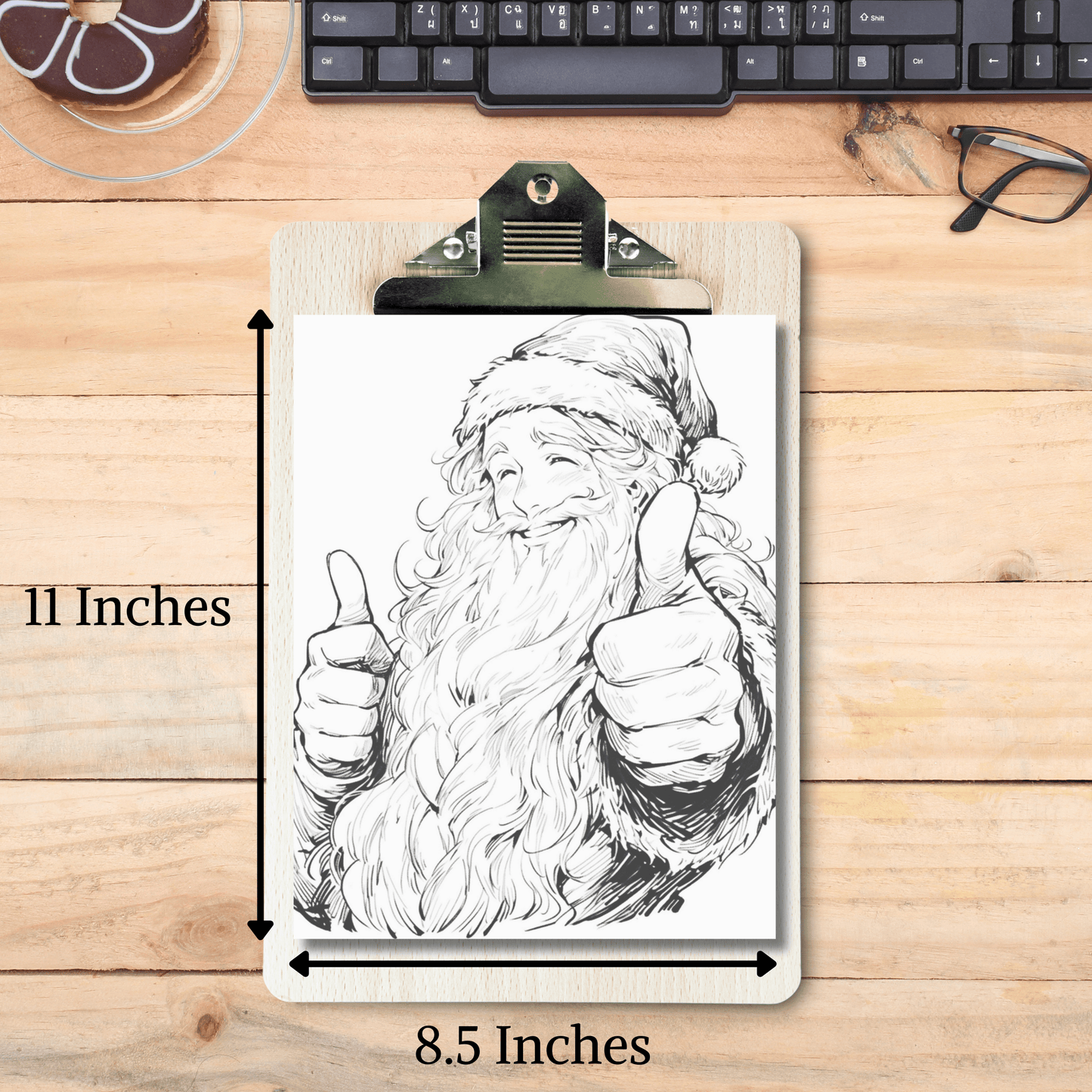 Santa Claus Coloring Book 1: Santa Claus Print Out Size Demo