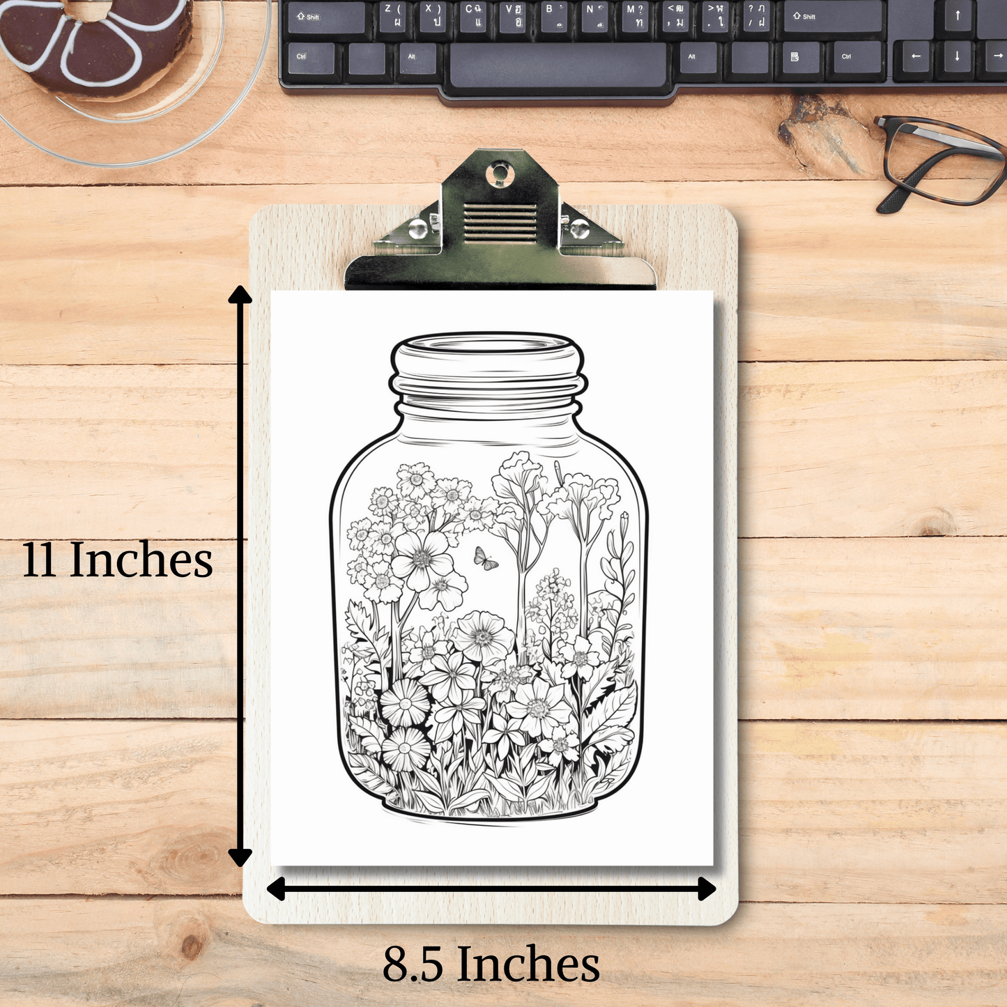 Secret Garden In A Jar Coloring Book 1: Secret Garden In A Jar Print Out Size Demo