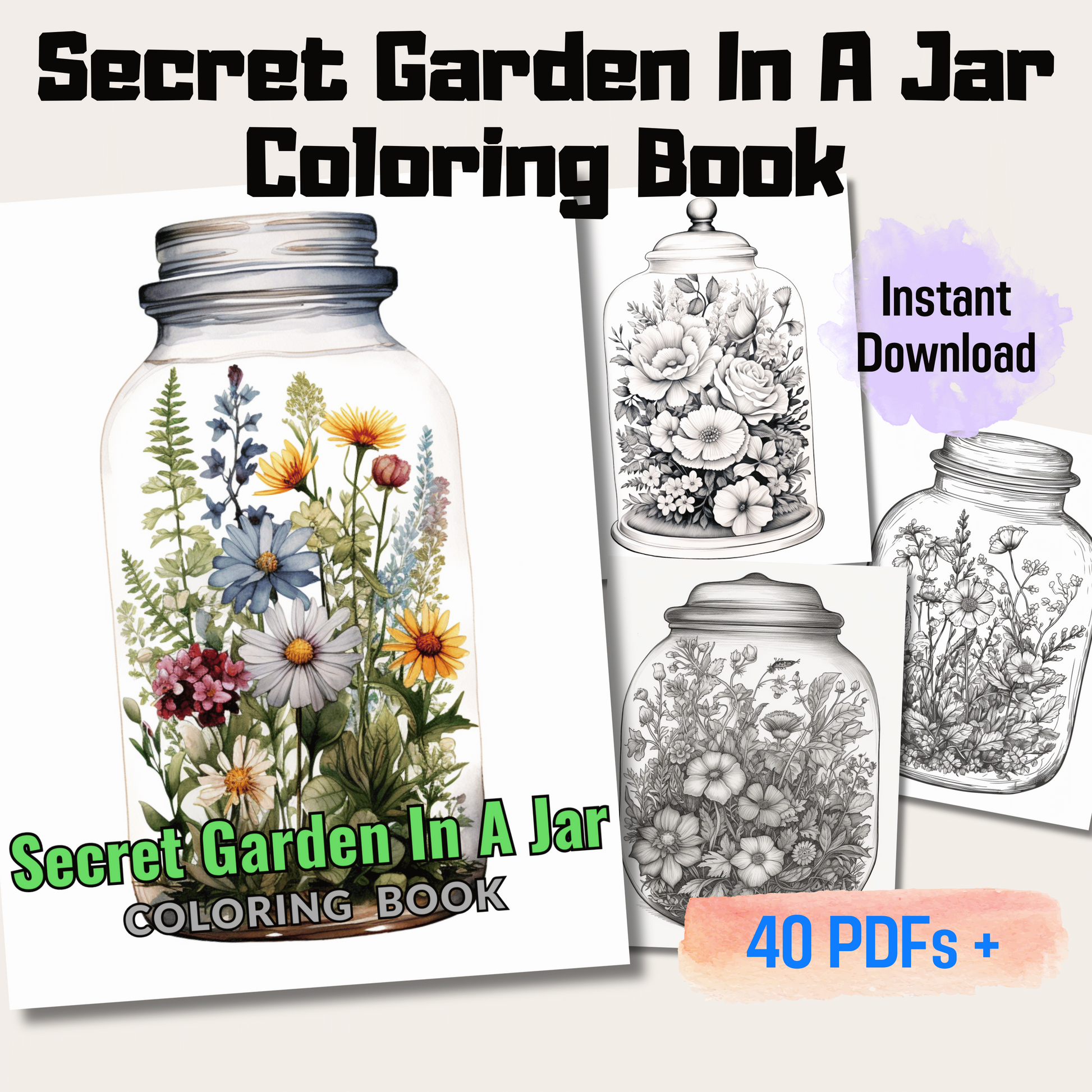 Secret Garden In A Jar Coloring Book 1: Secret Garden In A Jar