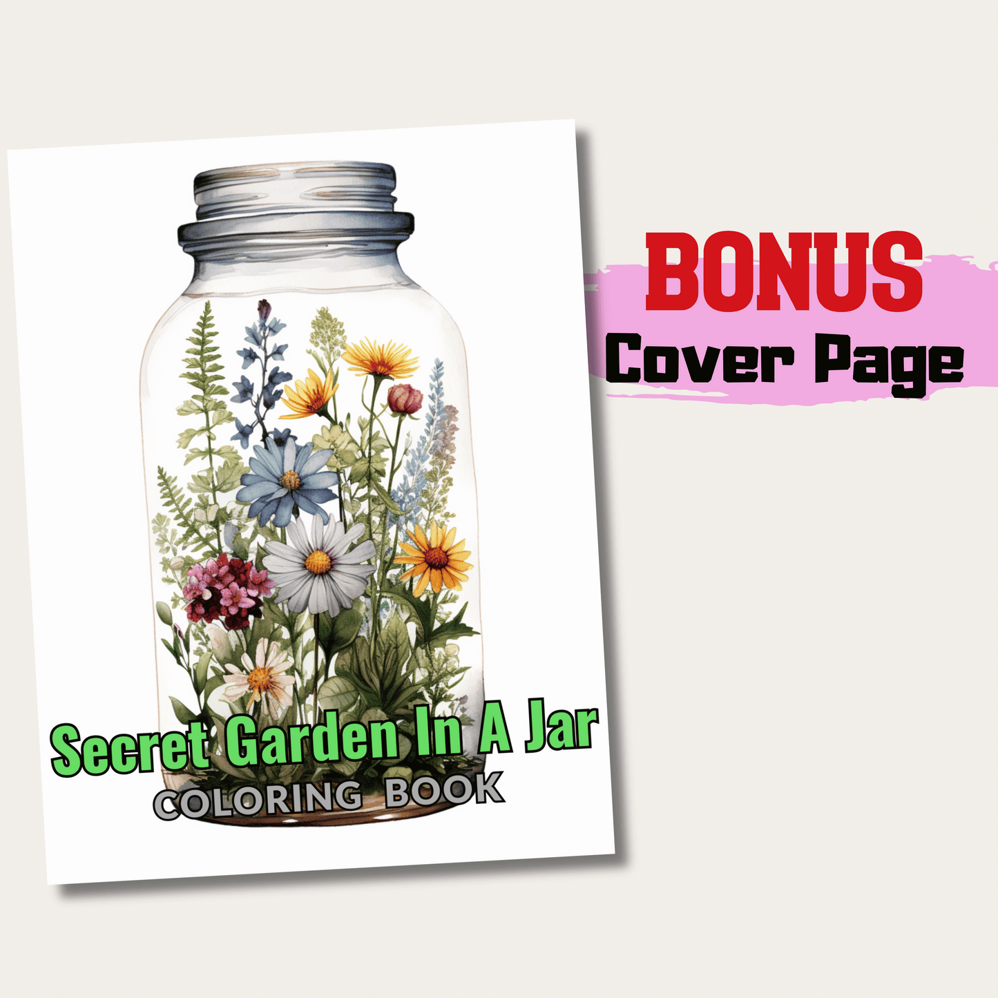 Secret Garden In A Jar Coloring Book 1: Secret Garden In A Jar Cover Page