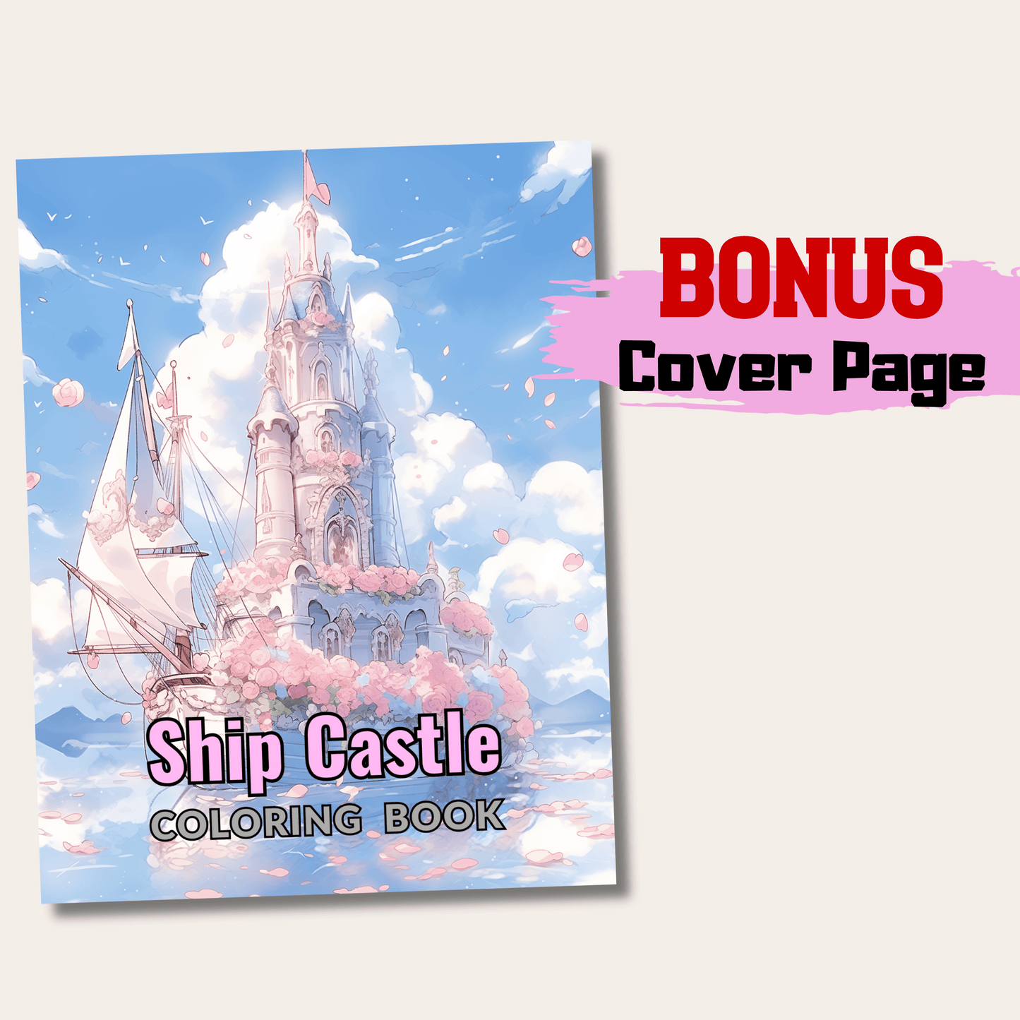 Ship Castle Coloring Book, Relaxing Art Therapy