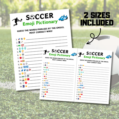 Soccer Emoji Pictionary Game | Printable Soccer Emoji Game