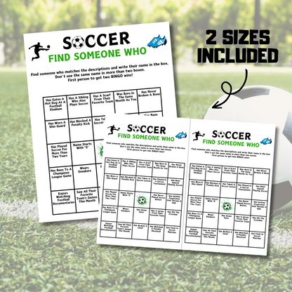 Soccer Find Someone Who Game | Printable Soccer Find The Guest Bingo