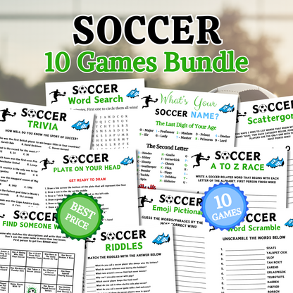 Soccer Games Bundle | Printable Soccer Team Party Game