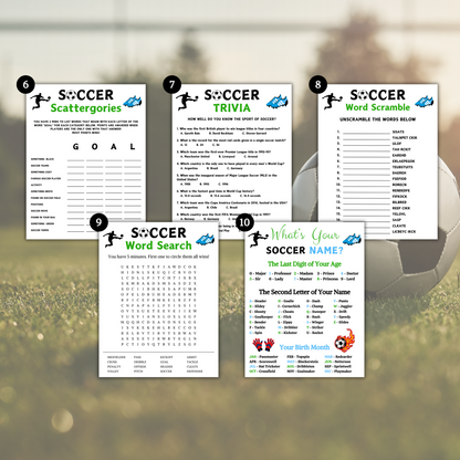 Soccer Games Bundle | Printable Soccer Team Party Game