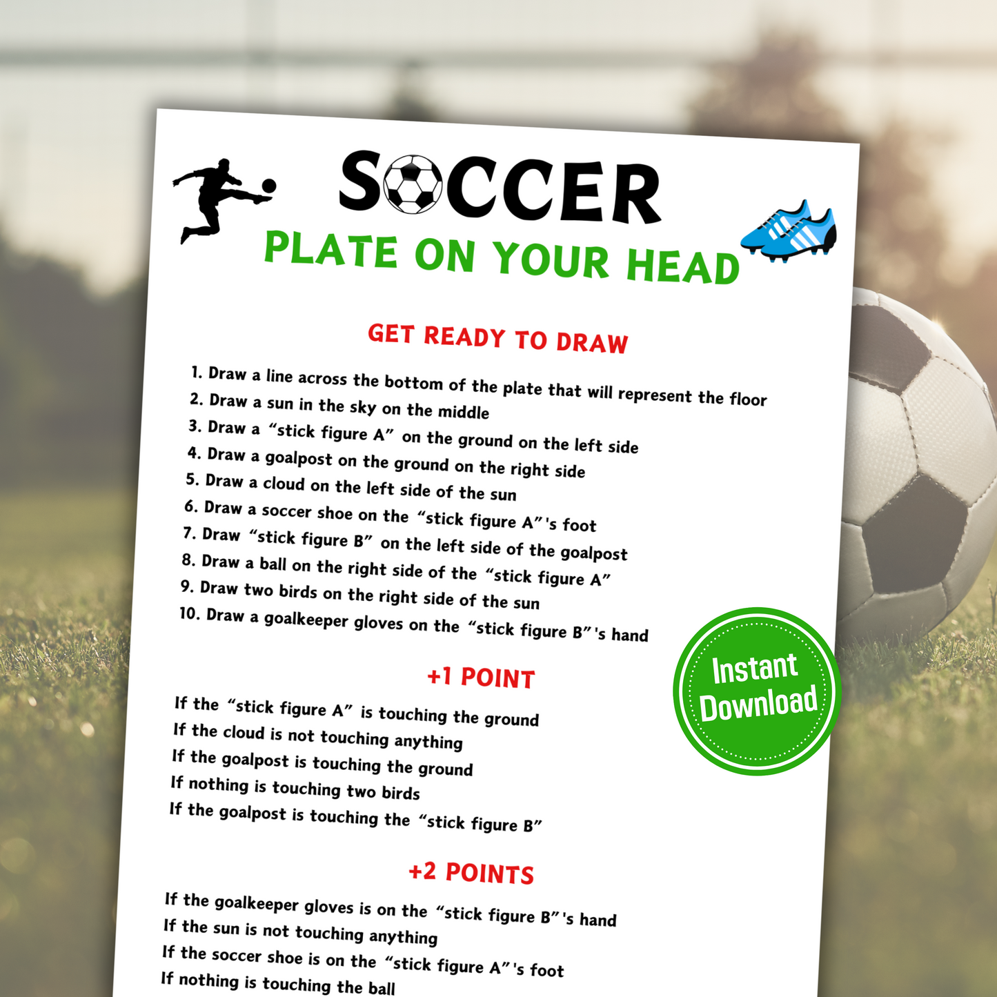Soccer Plate On Your Head Game | Hilarious Soccer Drawing Game