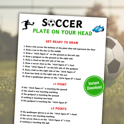 Soccer Plate On Your Head Game | Hilarious Soccer Drawing Game