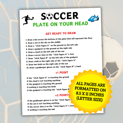 Soccer Plate On Your Head Game | Hilarious Soccer Drawing Game