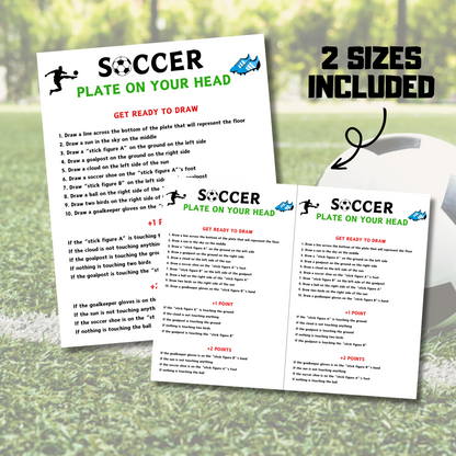Soccer Plate On Your Head Game | Hilarious Soccer Drawing Game