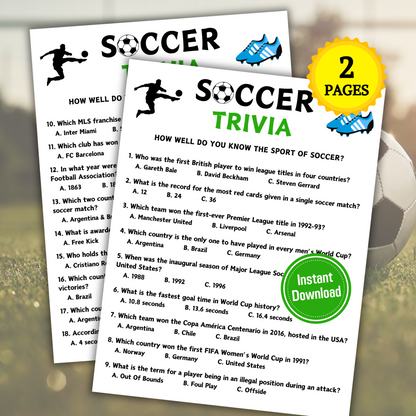 Soccer Trivia Game | Soccer Knowledge Quiz Game
