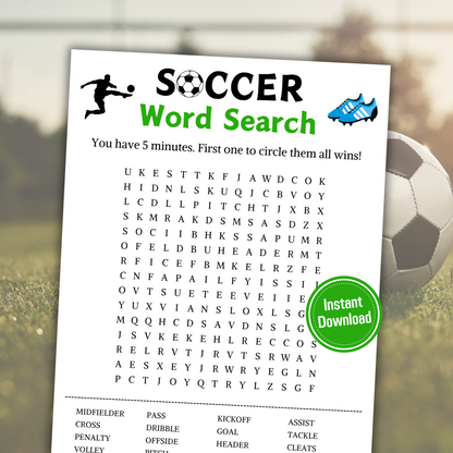 Soccer Word Search Game | Soccer Word Find Game