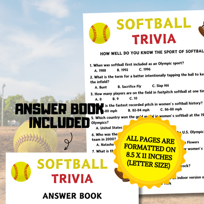 Softball Games Bundle | Printable Softball Team Party Game