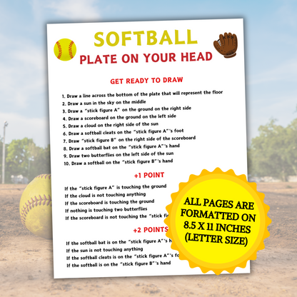 Softball Plate On Your Head Game | Hilarious Softball Drawing Game