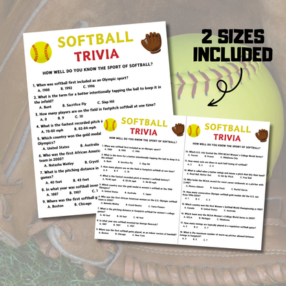 Softball Trivia Game | Softball Knowledge Quiz Game