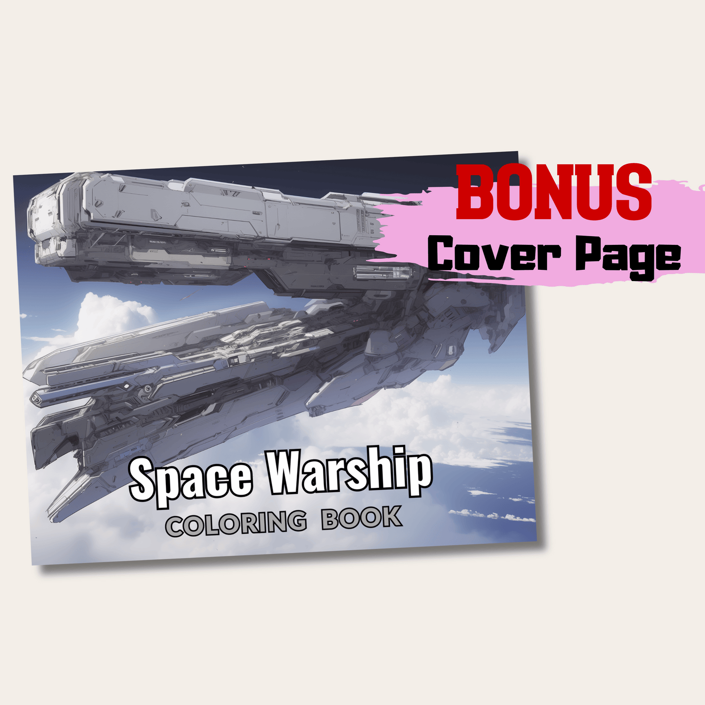 Space Warship Coloring Book, 20 Spaceship Coloring Pages