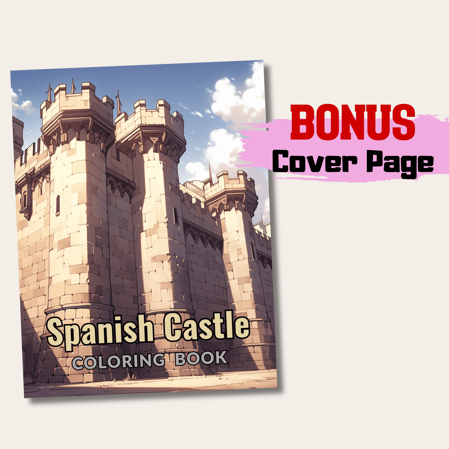 Spanish Castle Coloring Book, Artistic Journey Through Spain's Majestic Castles