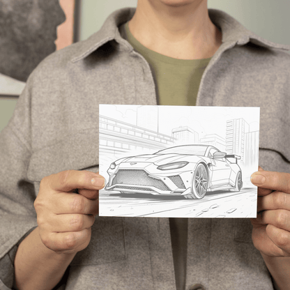 Sport Car Coloring Book, 20 Pages Detailed Illustrations PDF
