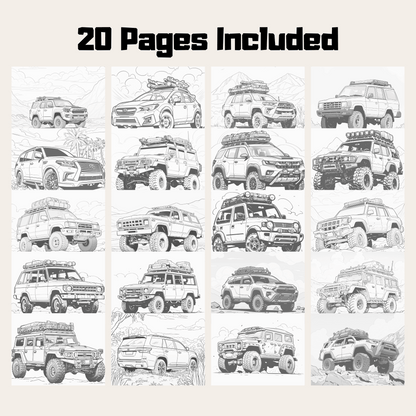 Sports Utility Vehicle Coloring Book, Fun and Educational SUV Coloring Pages