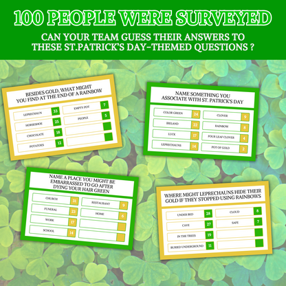 St. Patrick's Day Friendly Feud Game | Printable St. Patrick's Day Game