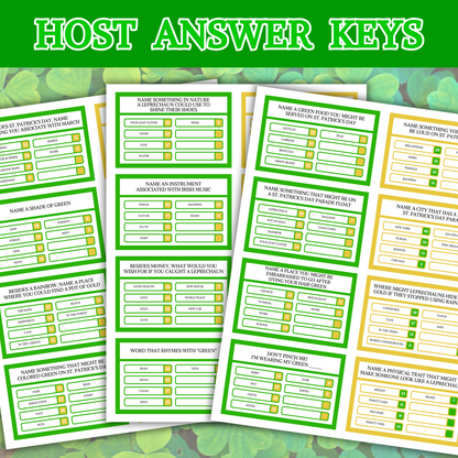 St. Patrick's Day Friendly Feud Game | Printable St. Patrick's Day Game