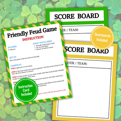St. Patrick's Day Friendly Feud Game | Printable St. Patrick's Day Game