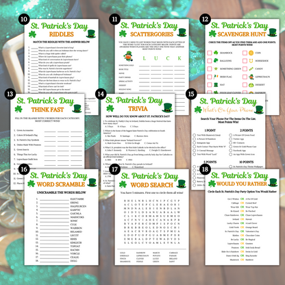 St. Patrick's Day Games Bundle | 20 Party Games MEGA Bundle