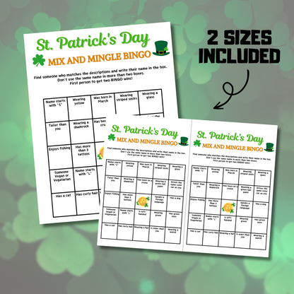 St. Patrick's Mix and Mingle Bingo | St. Patty's Find the Guest Bingo