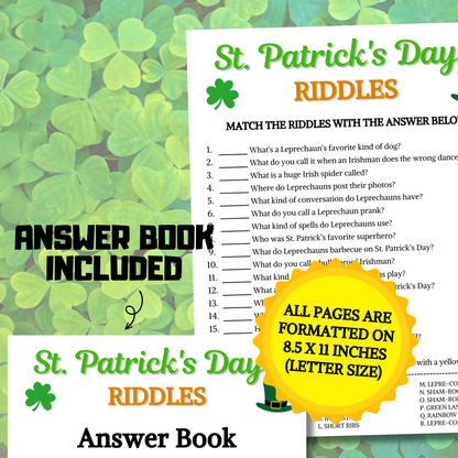 St. Patrick's Day Riddles Game | St. Patrick's Day Party Riddle Me This Game