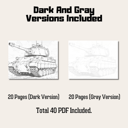Tank Coloring Book, 20 Pages of Military Vehicle Designs for All Ages