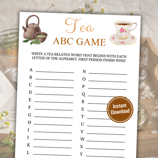 Tea ABC Game | Minimalist Tea Name Game