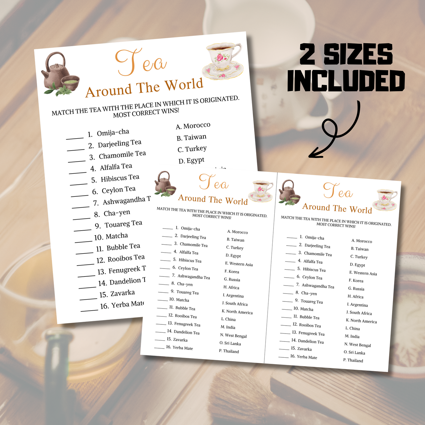 Tea Around The World Game | Minimalist Tea of the World Games