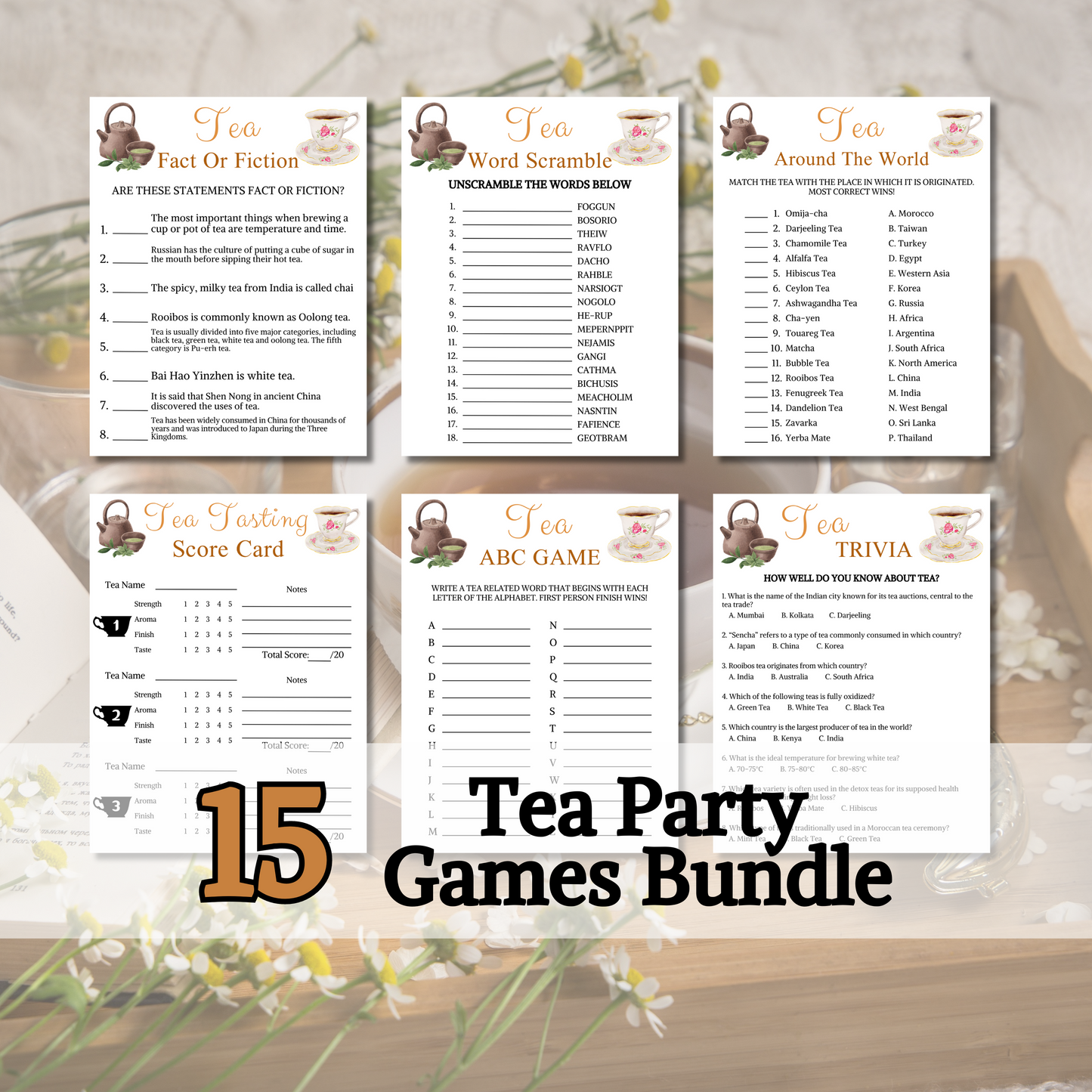 Tea Party Game Bundle | 15 Tea Party Games BEST Price Bundle