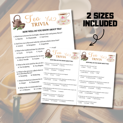 Tea Trivia Game Volume 2 | Minimalist Tea Quiz Game